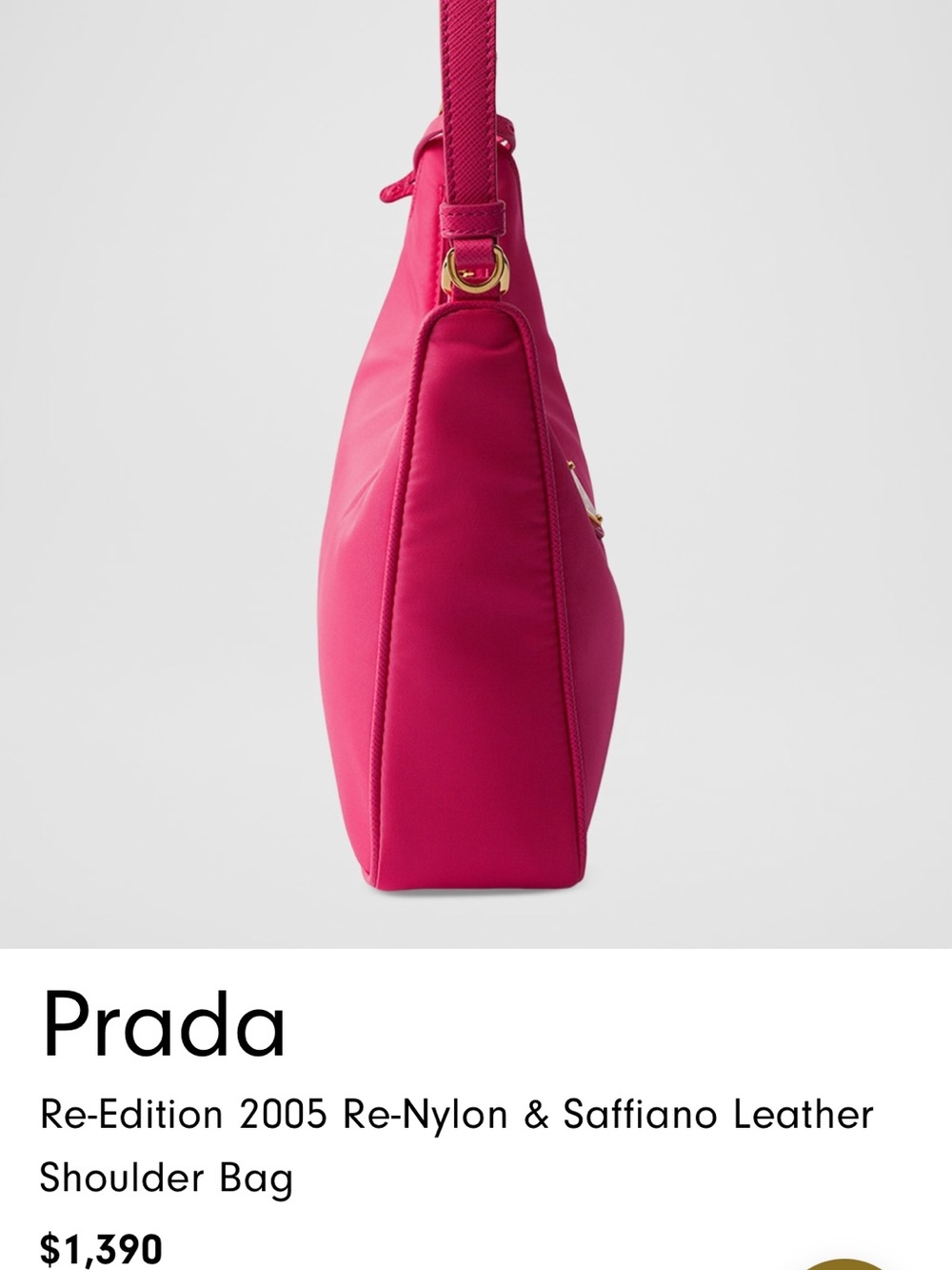 NWOT AUTHENTIC PRADA re-edition shoulder bag with Gold PRADA  Logo - Picture 15 of 16